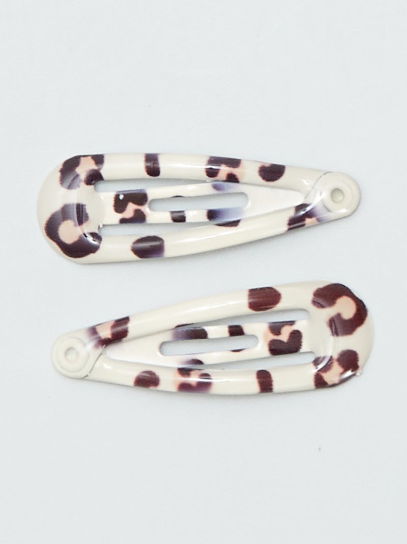 Lot de 8 mini pinces clic clac Marron - Kiabi