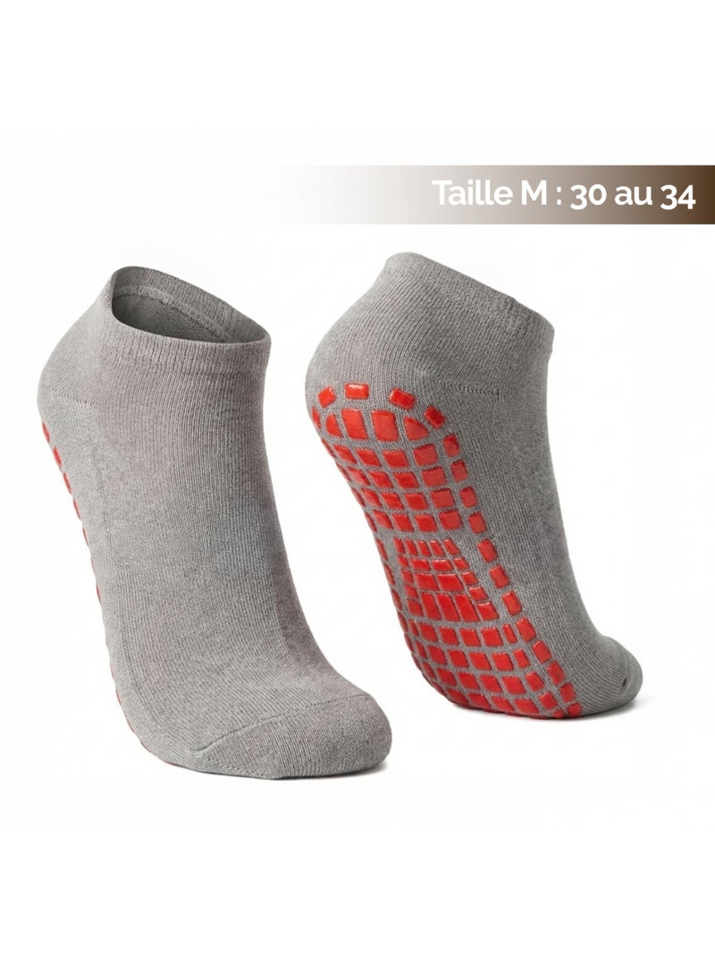 Lot de 8 paires de chaussettes antidérapantes - enfant - monsieur bébé Gris Noir - Kiabi