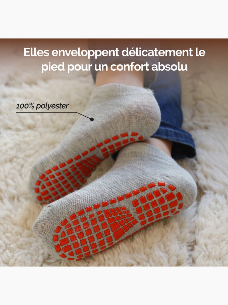 Lot de 8 paires de chaussettes antidérapantes - enfant - monsieur bébé Gris Noir - Kiabi
