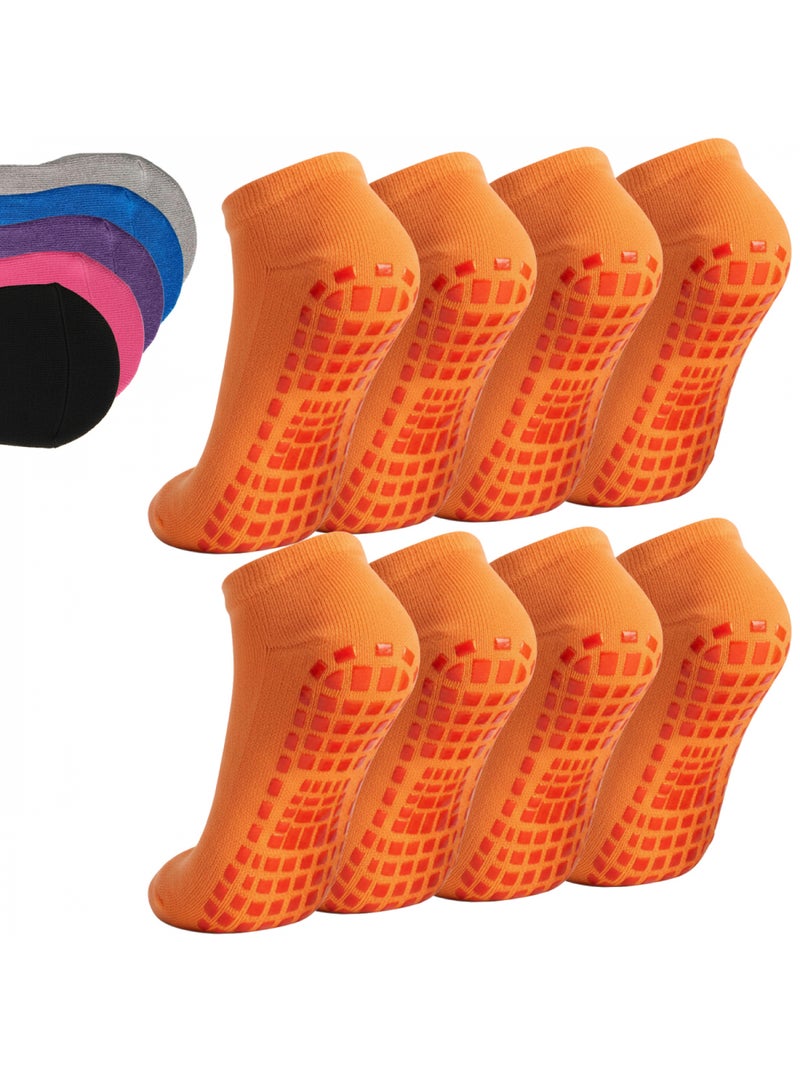 Lot de 8 paires de chaussettes antidérapantes - enfant - monsieur bébé Orange - Kiabi