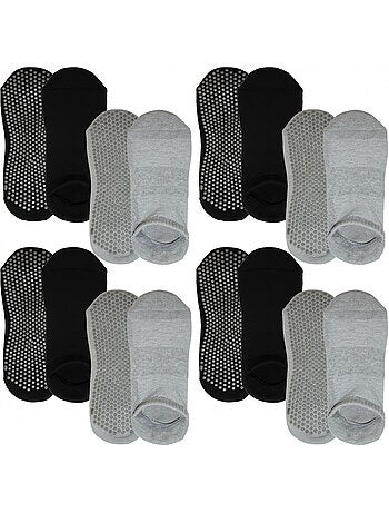 Lot de 8 paires de chaussettes antidérapantes, maison, sport, yoga, pilates - Vivezen