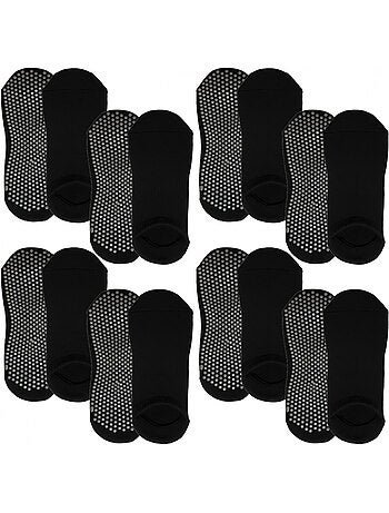 Lot de 8 paires de chaussettes antidérapantes, maison, sport, yoga, pilates - Vivezen
