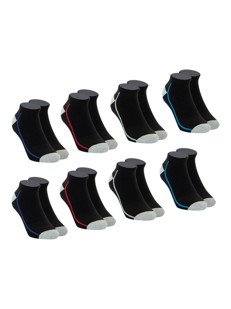 Lot de 8 paires de chaussettes de sport courtes Endurance 24H Athena Noir - Kiabi
