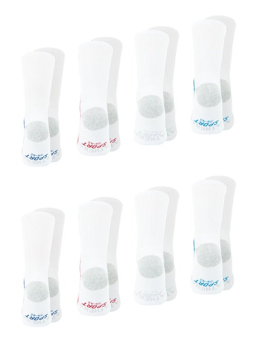 Lot de 8 paires de chaussettes de sport mi-hautes Athena - Kiabi