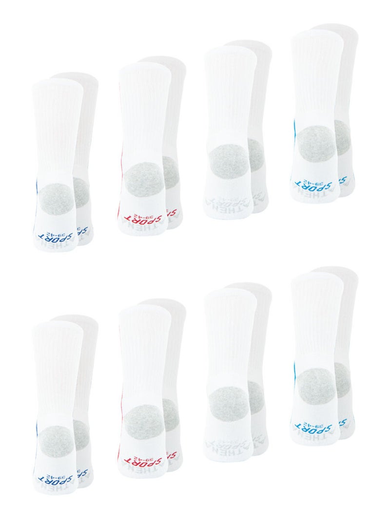 Lot de 8 paires de chaussettes de sport mi-hautes Athena Blanc - Kiabi