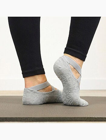 Lot de 8 paires de chaussettes élastiques et antidérapantes pour yoga, pilates - Vivezen