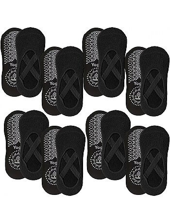 Lot de 8 paires de chaussettes élastiques et antidérapantes pour yoga, pilates - Vivezen