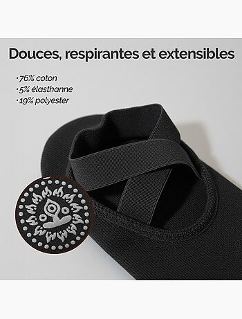 Lot de 8 paires de chaussettes élastiques et antidérapantes pour yoga, pilates - Vivezen