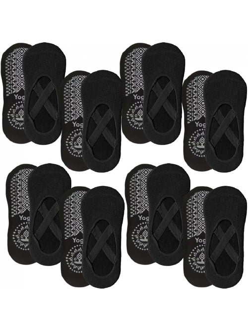 Lot de 8 paires de chaussettes élastiques et antidérapantes pour yoga, pilates - Vivezen - Kiabi