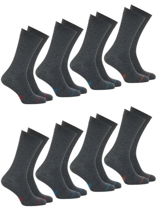 Lot de 8 paires de chaussettes mi-hautes homme Ecopack Athena - Kiabi
