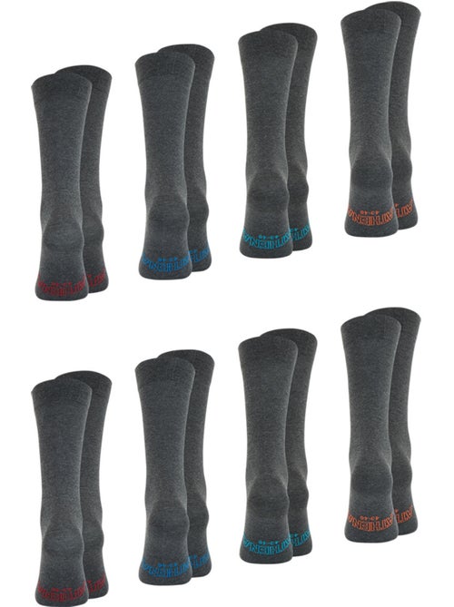 Lot de 8 paires de chaussettes mi-hautes homme Ecopack Athena - Kiabi