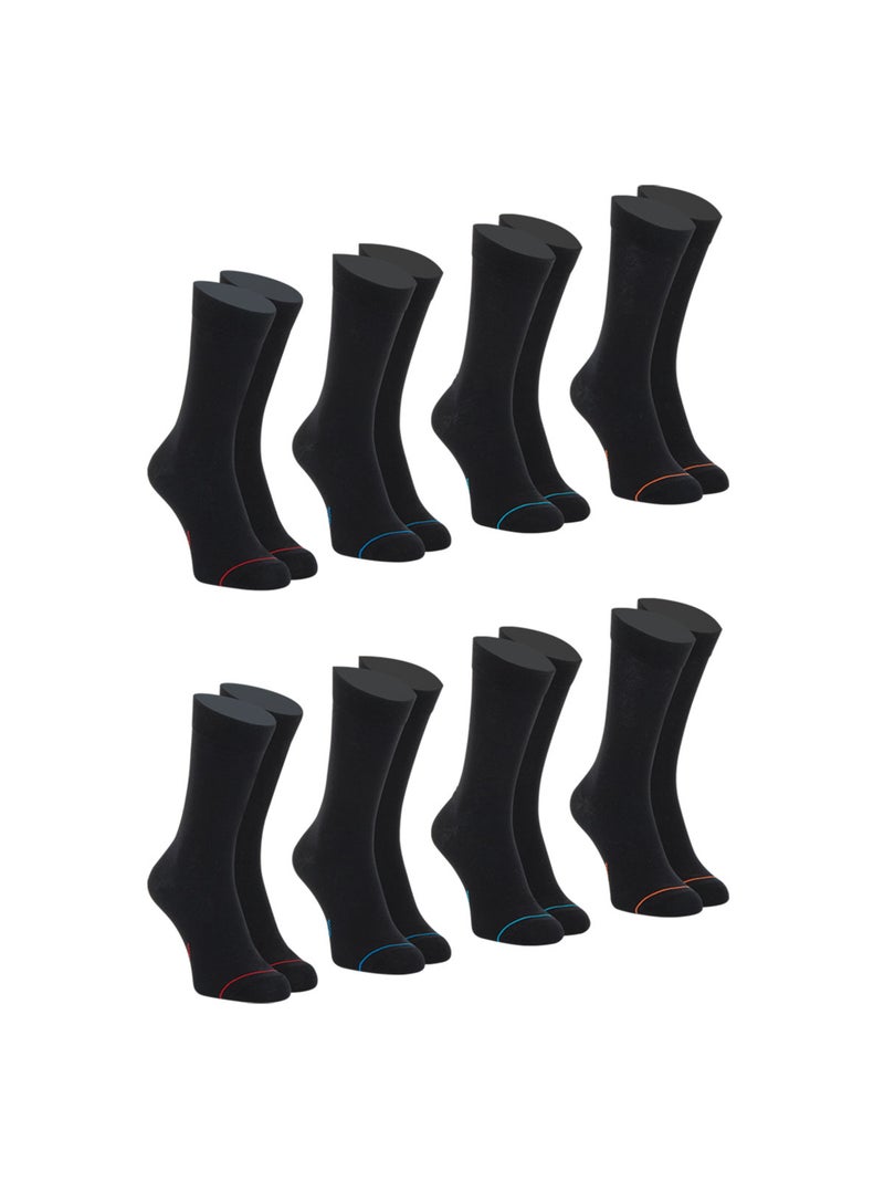 Lot de 8 paires de chaussettes mi-hautes homme Ecopack Athena Noir Noir Noir - Kiabi