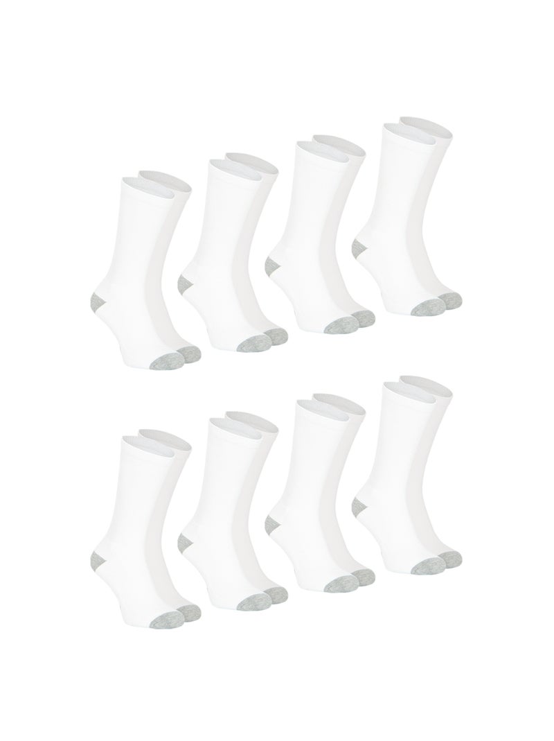 Lot de 8 paires de chaussettes mi-hautes homme Ecopack Sport Athena Blanc Gris clair - Kiabi
