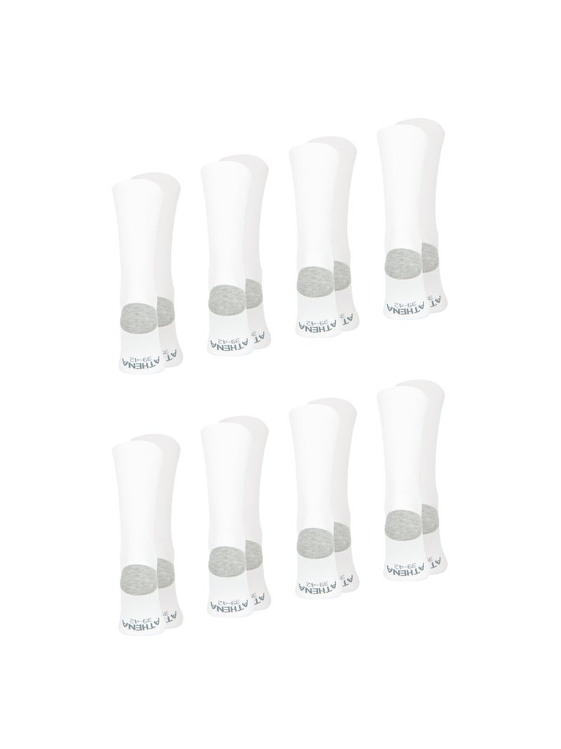 Lot de 8 paires de chaussettes mi-hautes homme Ecopack Sport Athena Blanc Gris clair - Kiabi
