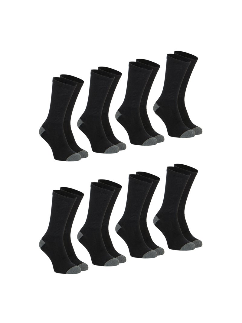 Lot de 8 paires de chaussettes mi-hautes homme Ecopack Sport Athena Noir Gris - Kiabi