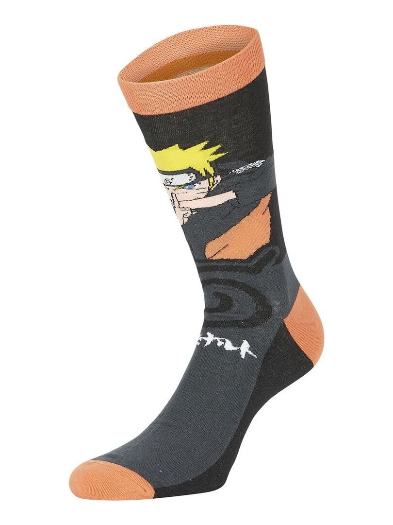Lot de 8 paires de chaussettes Naruto Shippuden Homme Freegun Noir - Kiabi