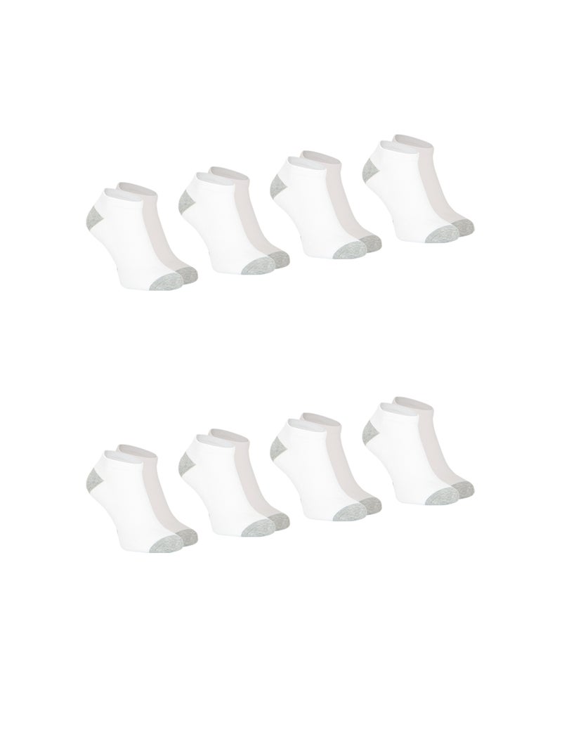 Lot de 8 paires de socquettes homme Ecopack sport Athena Blanc Gris clair - Kiabi