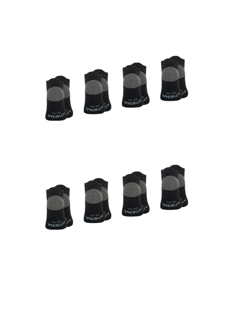 Lot de 8 paires de socquettes homme Ecopack sport Athena Noir Gris - Kiabi