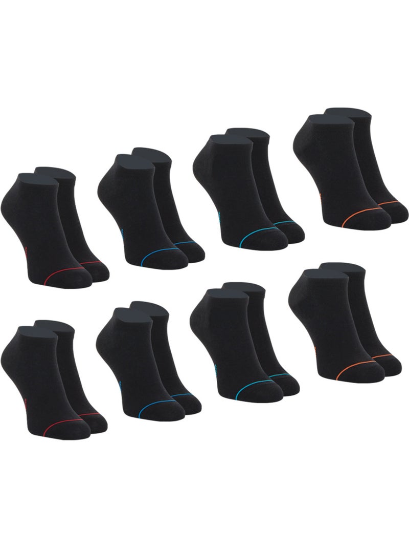 Lot de 8 paires de socquettes low cut Ecopack Athena Noir - Kiabi