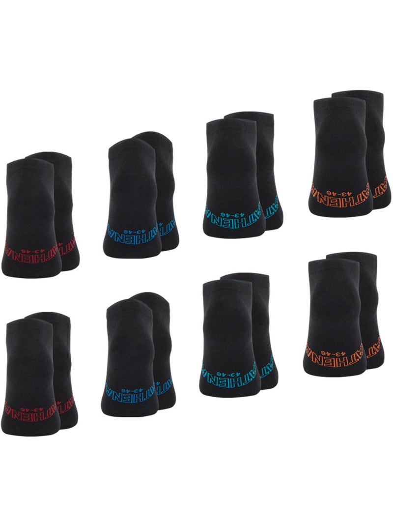 Lot de 8 paires de socquettes low cut Ecopack Athena Noir - Kiabi