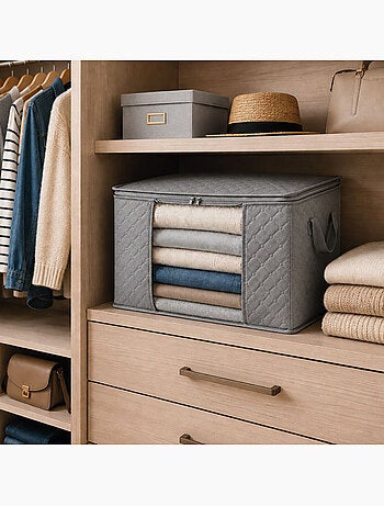 Lot de 8 sacs de rangement pliable pour vêtements, linge de maison avec poignées - vivezen