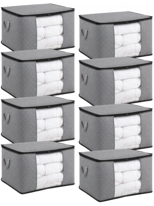 Lot de 8 sacs de rangement pliable pour vêtements, linge de maison avec poignées - vivezen - Kiabi Lot de 8 sacs de rangement pliable pour vêtements, linge de maison avec poignées - vivezen - Kiabi
