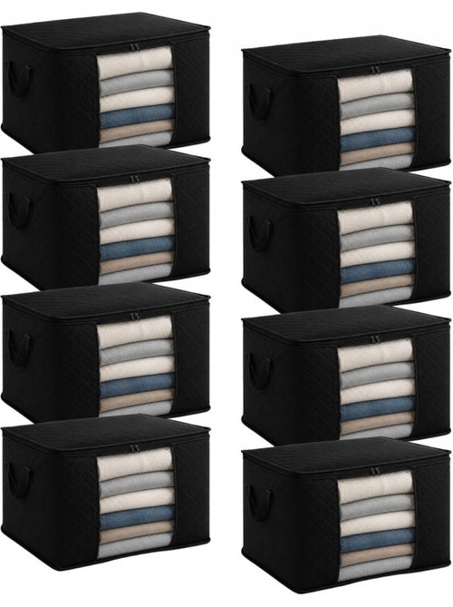 Lot de 8 sacs de rangement pliable pour vêtements, linge de maison avec poignées - vivezen - Kiabi Lot de 8 sacs de rangement pliable pour vêtements, linge de maison avec poignées - vivezen - Kiabi
