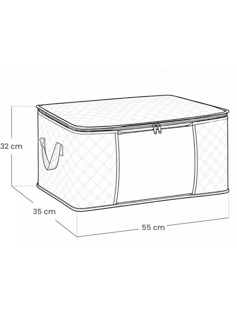 Lot de 8 sacs de rangement pliable pour vêtements, linge de maison avec poignées  - vivezen Noir - Kiabi