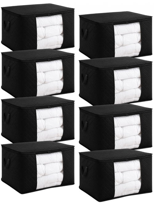 Lot de 8 sacs de rangement pliable pour vêtements, linge de maison avec poignées - vivezen - Kiabi Lot de 8 sacs de rangement pliable pour vêtements, linge de maison avec poignées - vivezen - Kiabi