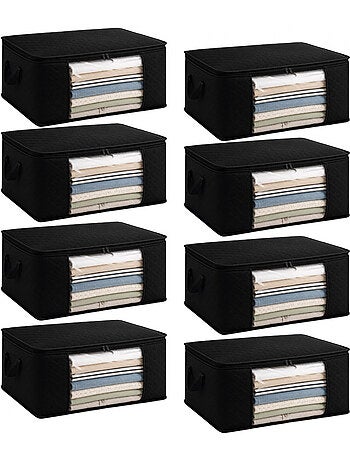 Lot de 8 sacs de rangement pliables pour vêtements, linge de maison avec poignées - vivezen