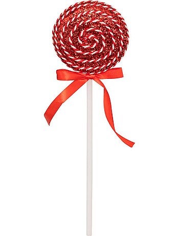 Lot de 8 sujets bonbon polystyrène hmax 30 cm rouge et blanc
