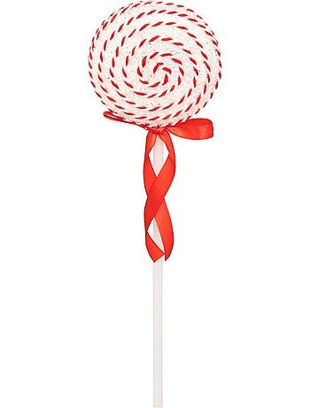 Lot de 8 sujets bonbon polystyrène hmax 30 cm rouge et blanc