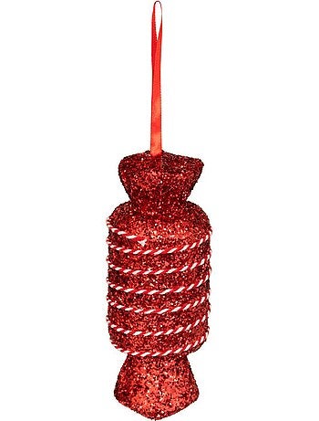 Lot de 8 sujets bonbon polystyrène hmax 30 cm rouge et blanc