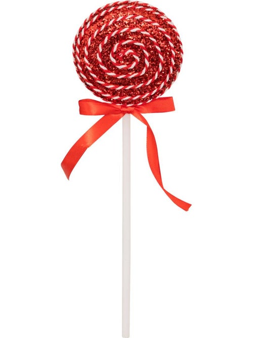 Lot de 8 sujets bonbon polystyrène hmax 30 cm rouge et blanc - Kiabi
