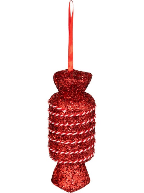 Lot de 8 sujets bonbon polystyrène hmax 30 cm rouge et blanc - Kiabi