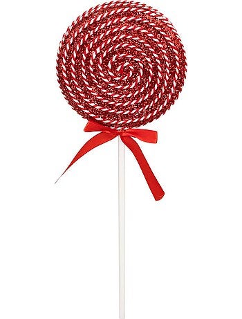 Lot de 8 sujets bonbon polystyrène hmax 40 cm rouge et blanc