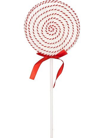 Lot de 8 sujets bonbon polystyrène hmax 40 cm rouge et blanc