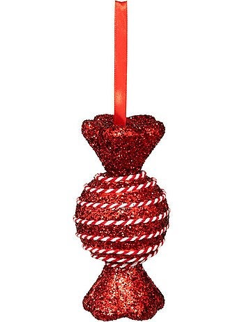 Lot de 8 sujets bonbon polystyrène hmax 40 cm rouge et blanc