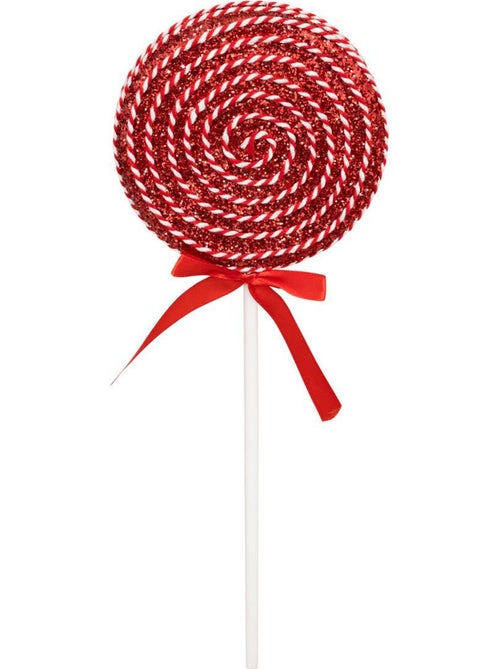 Lot de 8 sujets bonbon polystyrène hmax 40 cm rouge et blanc - Kiabi