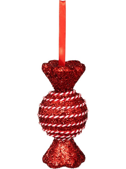 Lot de 8 sujets bonbon polystyrène hmax 40 cm rouge et blanc - Kiabi