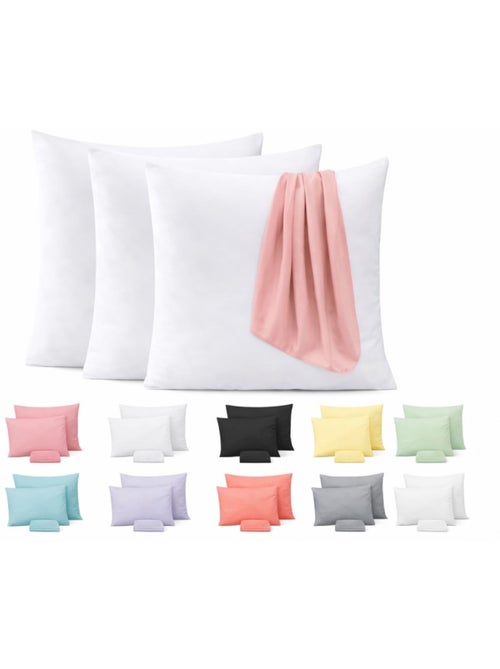 Lot de 8 Taies d'oreiller Coton 57 fils couleurs aléatoires PROMO LINGE - Kiabi