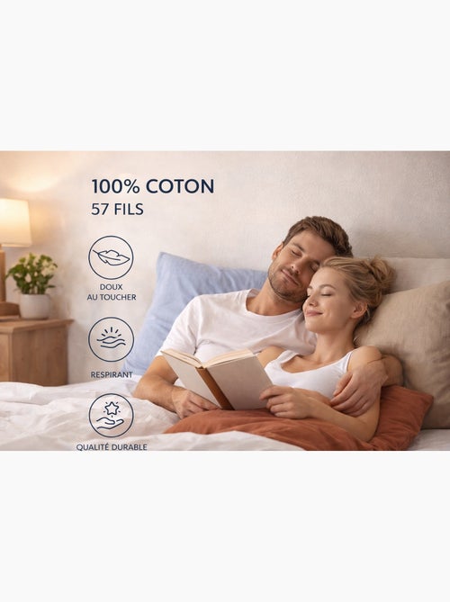Lot de 8 Taies d'oreiller Coton 57 fils couleurs aléatoires PROMO LINGE - Kiabi