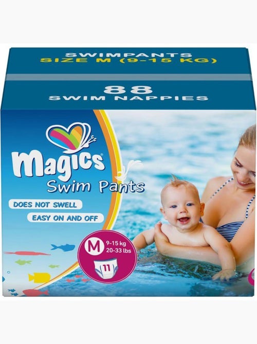 Lot de 88 couches-culottes de bain jetables taille m (9-15 kg) - magics - Kiabi Lot de 88 couches-culottes de bain jetables taille m (9-15 kg) - magics - Kiabi