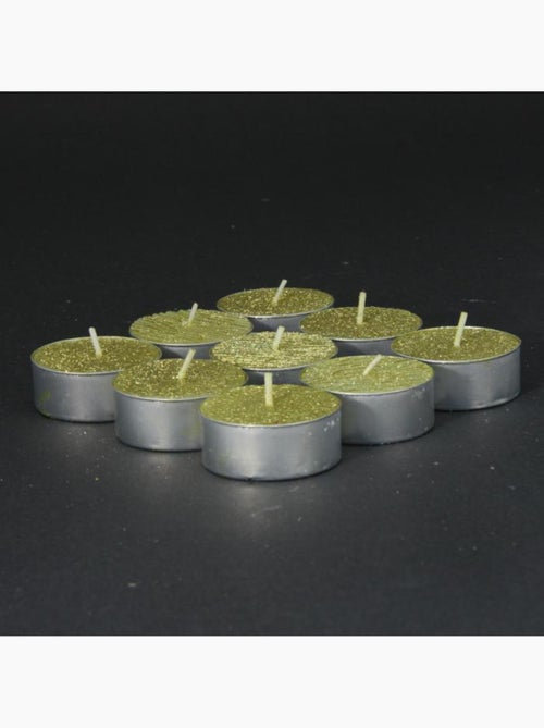 Lot de 9 bougies chauffe-plats pailletées 12g or COLORAMA OR - Kiabi