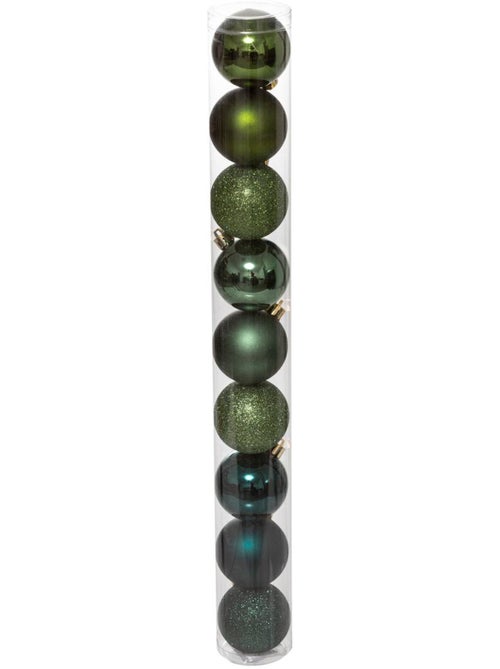 Lot de 9 boules de noël d.6 cm olive - Kiabi