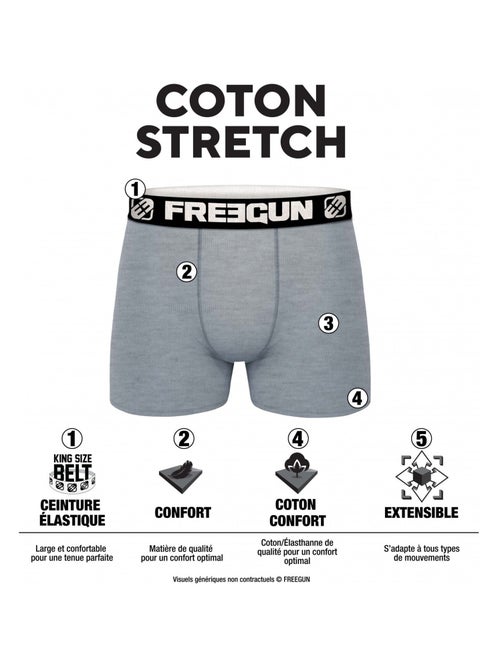 Lot de 9 Boxers coton homme E1 Freegun - Kiabi