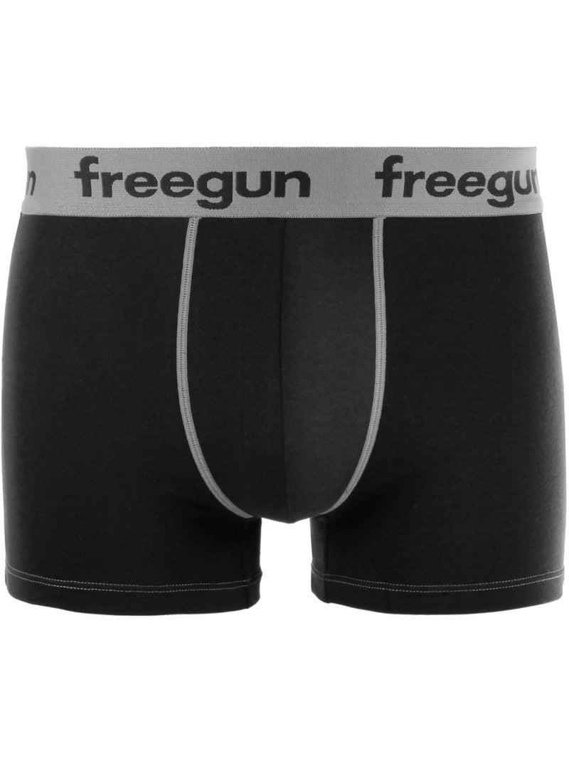 Lot de 9 boxers garçon en coton uni freegun Noir - Kiabi