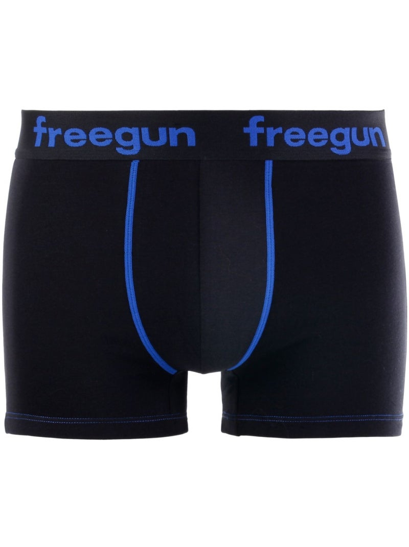 Lot de 9 boxers garçon en coton uni freegun Noir - Kiabi