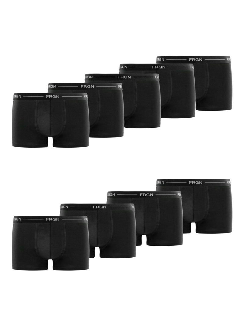 Lot de 9 boxers homme en coton FRGN Class Freegun Noir Blanc - Kiabi