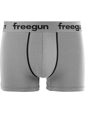 Lot de 9 boxers homme en coton uni et surpiqûres colorées freegun